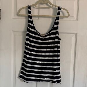 Banana Republic Black and White Striped Tank Top